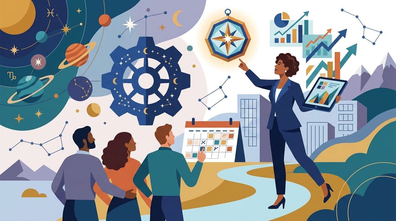 Astrología laboral para gerentes corporativos y líderes de equipo: guía completa 2026